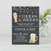 Cheers and Beers ベビーシャワーブラックボード 招待状 (スタンド正面)