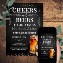 Cheers and Beers 30歳の誕生日チョークボード