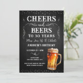 Cheers and Beers 30歳の誕生日チョークボード 招待状 (スタンド正面)
