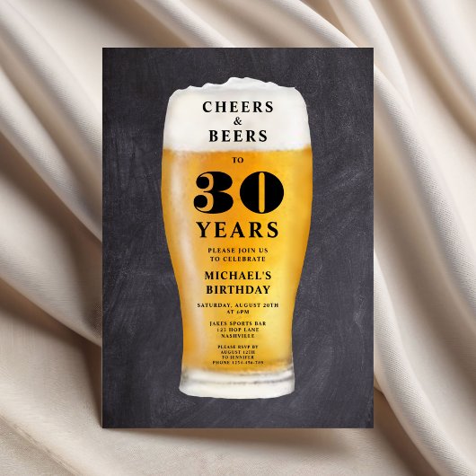 Cheers And Beers 30歳の誕生日 招待状