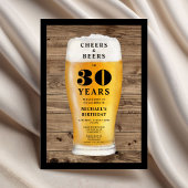 Cheers And Beers 30th Birthday 招待状