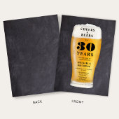 Cheers And Beers 30th Birthday 招待状