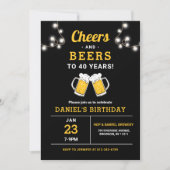 Cheers And Beers 40歳の誕生日パーティー 招待状 (正面)