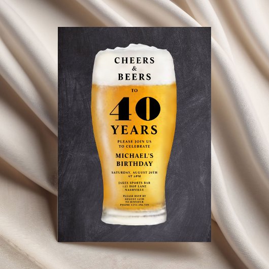 Cheers And Beers 40歳の誕生日 招待状