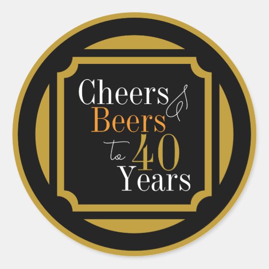 Cheers and Beers 40 Years Stylish ラウンドシール (正面)