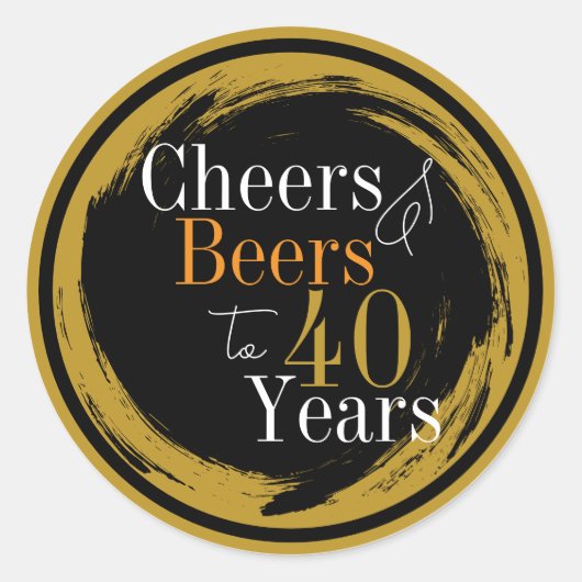Cheers and Beers 40 Years Typography ラウンドシール (正面)