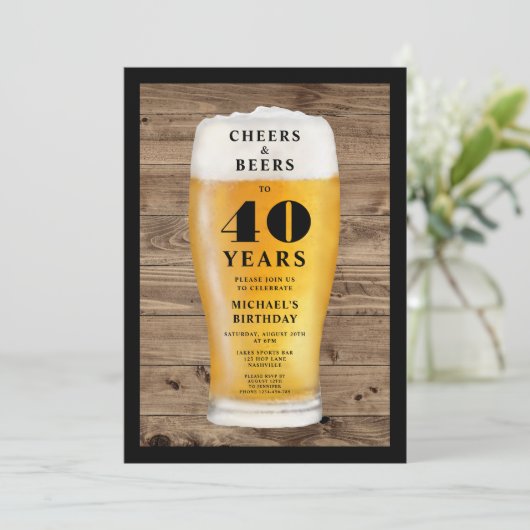 Cheers And Beers 40th Birthday 招待状 (スタンド正面)