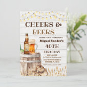 Cheers and Beers 40th Birthday Adult invitation  招待状 (スタンド正面)
