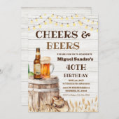 Cheers and Beers 40th Birthday Adult invitation  招待状 (正面/裏面)