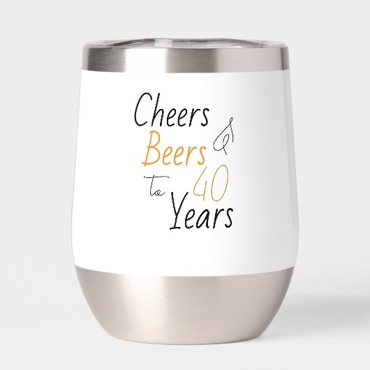 Cheers and Beers 40th Birthday Minimal Party Favor (背面)