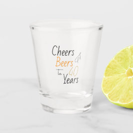 Cheers and Beers 40th Birthday Minimal Party Favor ショットグラス