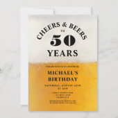 Cheers And Beers 50歳の誕生日 招待状 (正面)