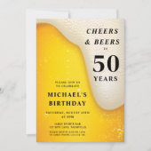 Cheers And Beers 50歳の誕生日 招待状 (正面)