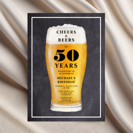 Cheers And Beers 50歳の誕生日 招待状