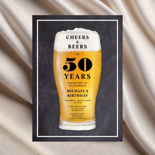 Cheers And Beers 50歳の誕生日 招待状