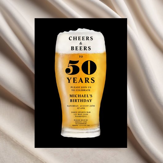 Cheers And Beers 50歳の誕生日 招待状