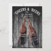 Cheers and Beers 50th Beer Birthday Party 招待状 (正面)