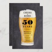 Cheers And Beers 50th Birthday 招待状 (正面/裏面)