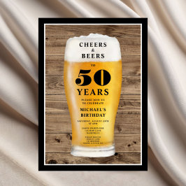 Cheers And Beers 50th Birthday 招待状