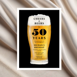 Cheers And Beers 50th Birthday 招待状