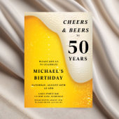 Cheers And Beers 50th Birthday 招待状
