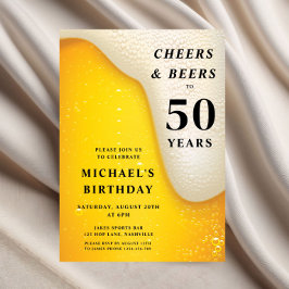 Cheers And Beers 50th Birthday 招待状