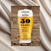 Cheers And Beers 50th Birthday 招待状