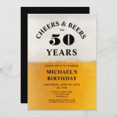 Cheers And Beers 50th Birthday 招待状 (正面/裏面)