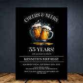 Cheers and Beers 55th Birthday Party 招待状