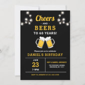 Cheers And Beers 60歳の誕生日パーティー 招待状 (正面)