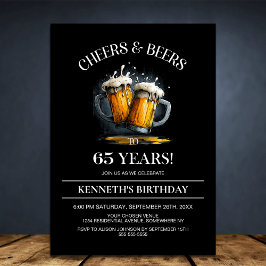 Cheers and Beers 65th Birthday Party 招待状