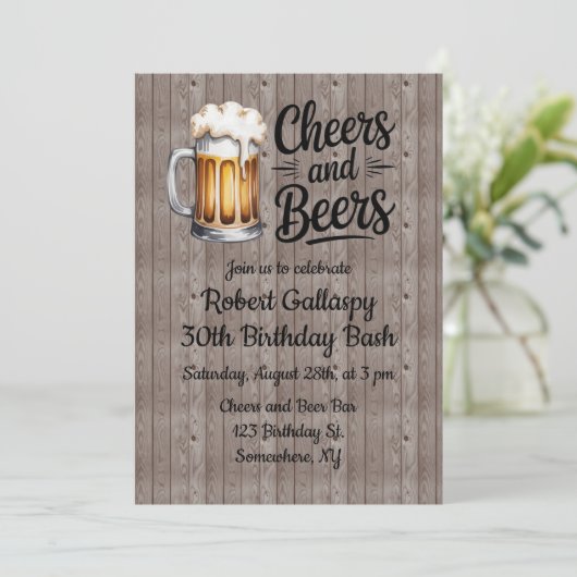 Cheers and Beers Adult Birthday Bash 招待状 (スタンド正面)