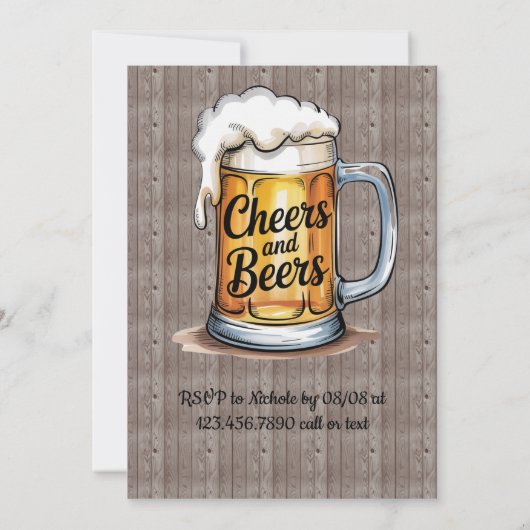 Cheers and Beers Adult Birthday Bash 招待状 (裏面)