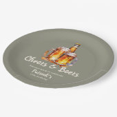Cheers and Beers Glass Bottle 50th Birthday ペーパープレート (アングル)