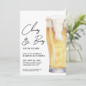 Cheers And Beers Men's Birthday 招待状 (スタンド正面)