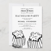 Cheers and beers modern bachelor party 招待状 (正面)