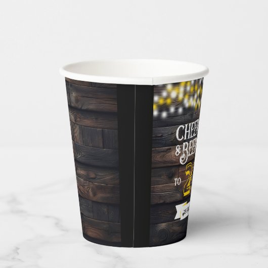 Cheers and Beers to 26 Years Rustic Birthday 紙コップ (右)