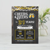 Cheers and Beers to 31 Years Backyard BBQ Birthday 招待状 (スタンド正面)