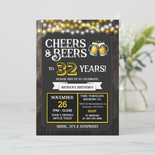 Cheers and Beers to 32 Years Surprise Brewery 招待状 (スタンド正面)