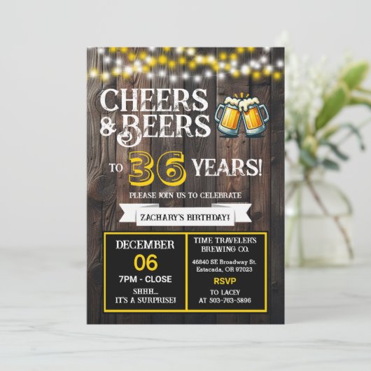 Cheers and Beers to 36 Years Surprise Brewery 招待状 (スタンド正面)