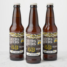 Cheers and Beers to 43 Years Rustic Birthday