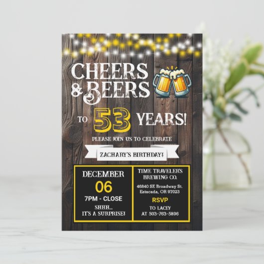 Cheers and Beers to 53 Years Surprise Brewery 招待状 (スタンド正面)