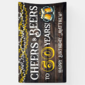 Cheers and Beers to 60 Years Birthday Party Banner 横断幕 (縦)