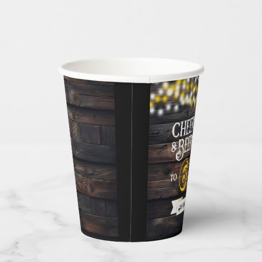 Cheers and Beers to 60 Years Rustic Birthday 紙コップ (右)