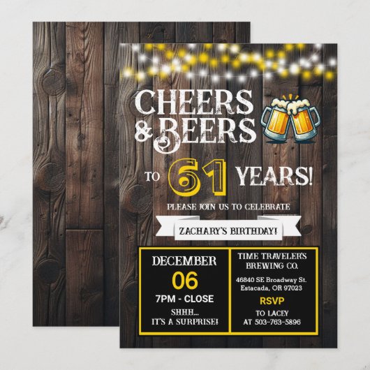 Cheers and Beers to 61 Years Surprise Brewery 招待状 (正面/裏面)