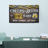 Cheers and Beers to 62 Years Birthday Party Banner 横断幕 (トレードショー)