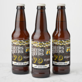 Cheers and Beers to 70 Years Rustic Birthday ビールラベル