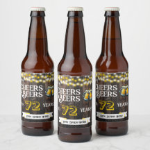 Cheers and Beers to 72 Years Rustic Birthday