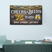 Cheers and Beers to 75 Years Birthday Party Banner 横断幕 (トレードショー)