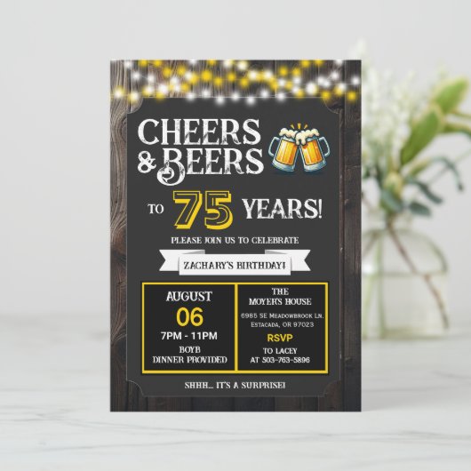 Cheers and Beers to 75 Years Surprise Backyard 招待状 (スタンド正面)